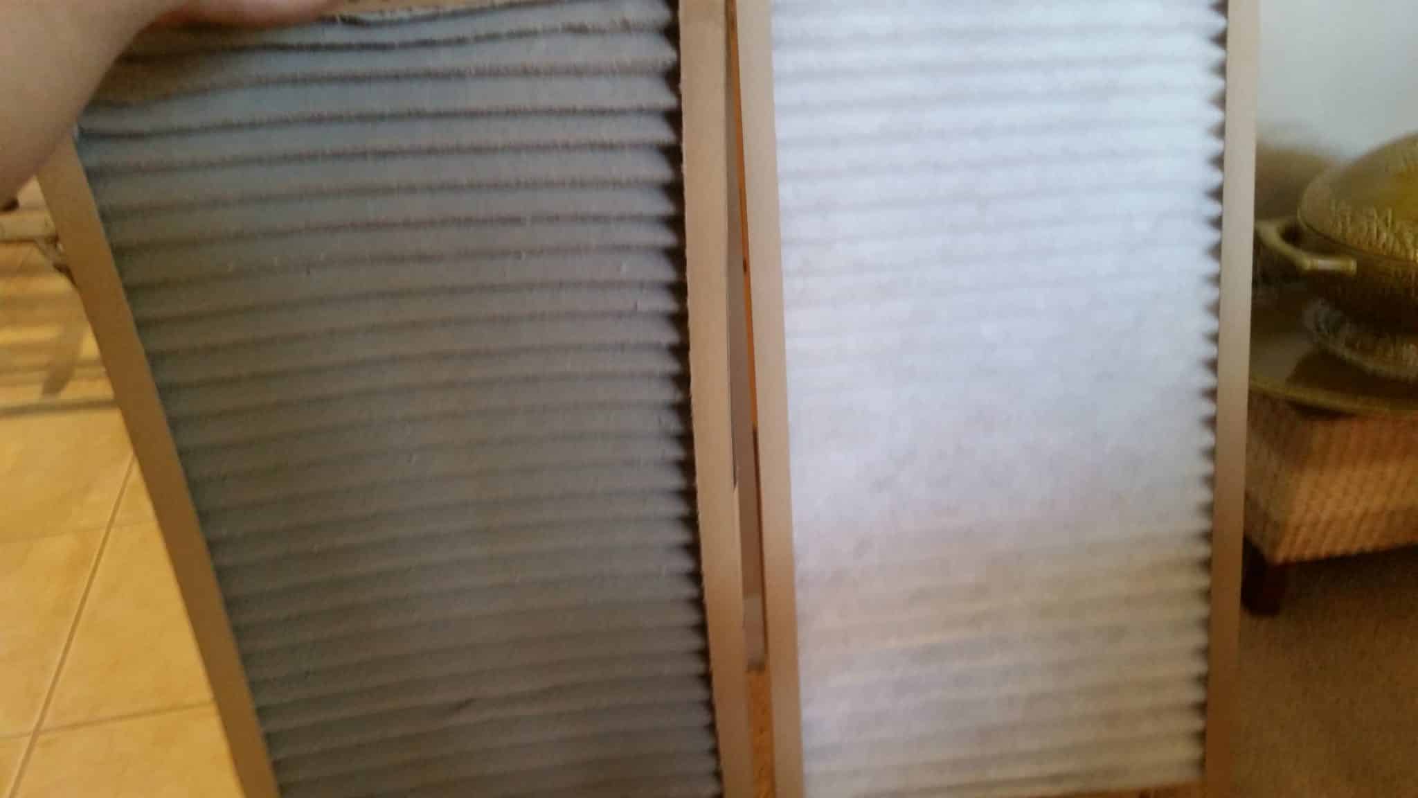 dirty ac filter vs. clean ac filter