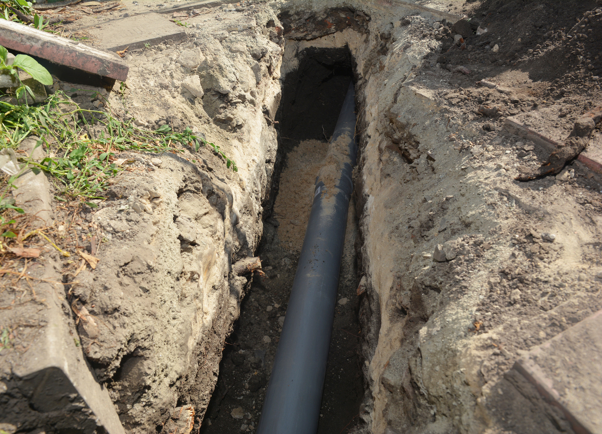 Sewer Pipe in the Ground