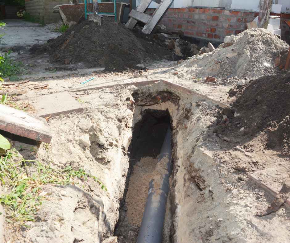 Work on a sewer line