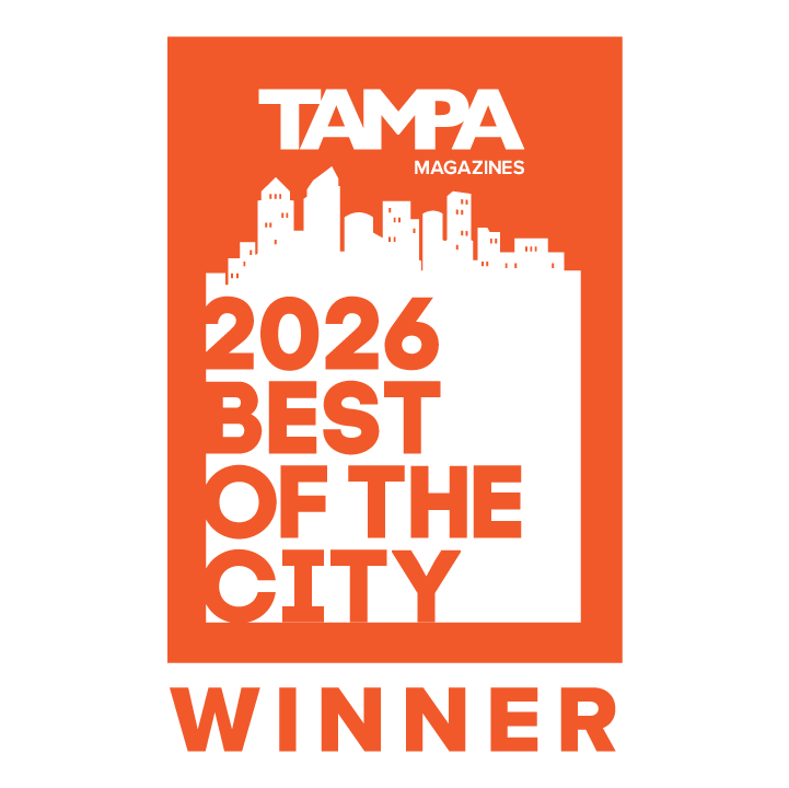 Award badge: orange poster reading '2026 Best of the City' with white skyline silhouette and bold 'WINNER' at the bottom.
